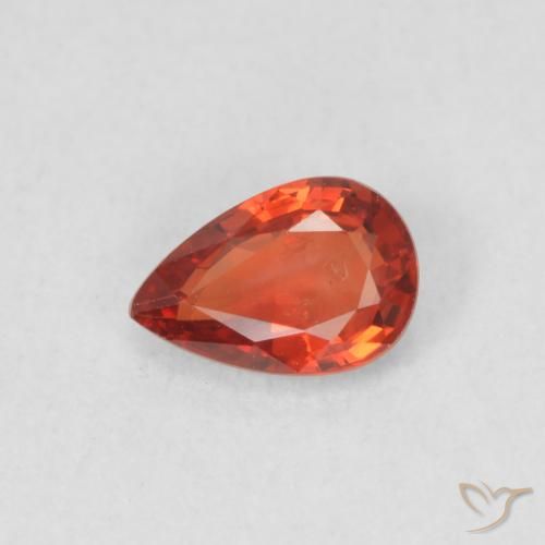 0.55ct Natural vermelho intenso Safira, Formato de pêra, VS