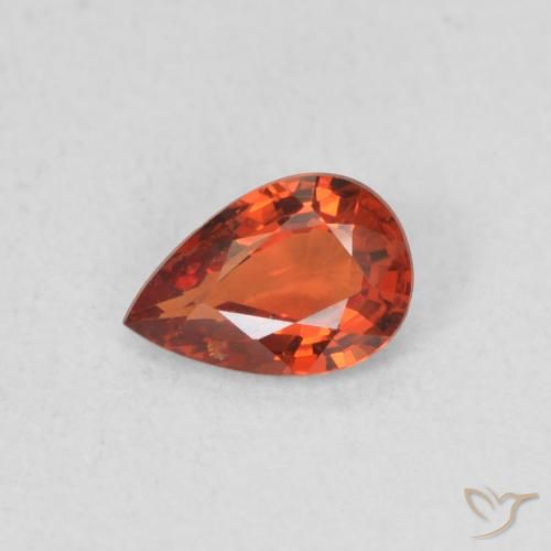 0.48ct Natural vermelho intenso Safira, Formato de pêra, VS
