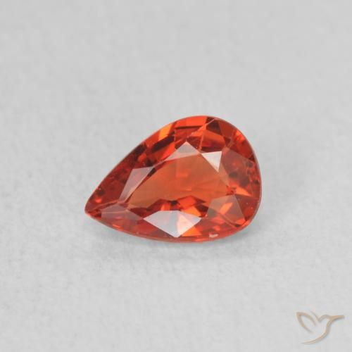 0.41ct Natural Vermelho Carmesim Brilhante Safira, Formato de pêra, VS