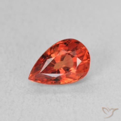 0.66ct Natural vermelho intenso Safira, Formato de pêra, VVS-VS