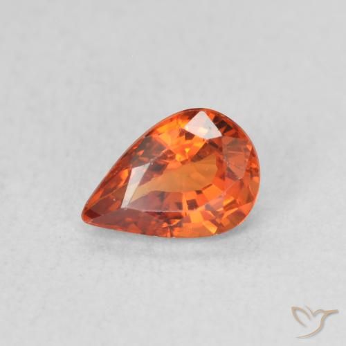 0.61ct Natural fogo laranja Safira, Formato de pêra, VVS-VS