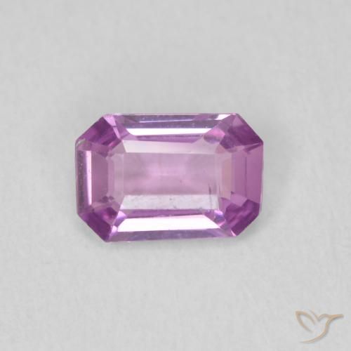 0.59ct Natural Roxo Rosado Intenso Safira, Corte Esmeralda, VVS