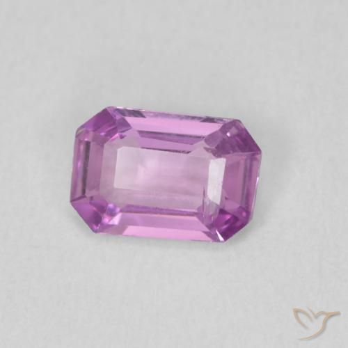 Safira Roxo Rosado Intenso Natural 0.59ct, Corte Octógono / Esmeralda, VVS
