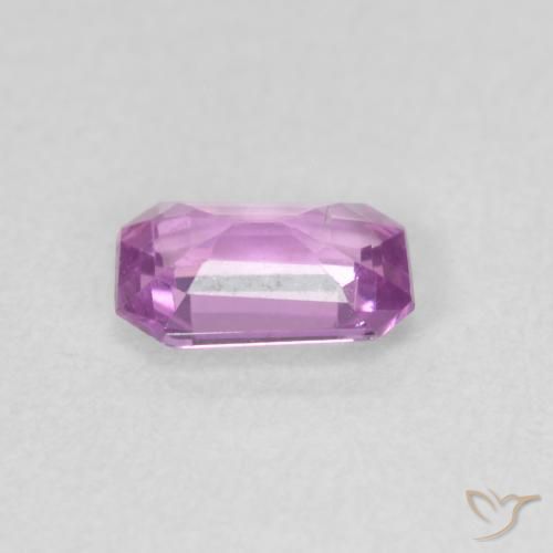 Safira Roxo Rosado Intenso Natural 0.59ct, Corte Octógono / Esmeralda, VVS