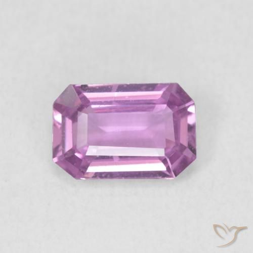 0.66ct Natural Roxo Rosa Safira, Corte Esmeralda, VVS