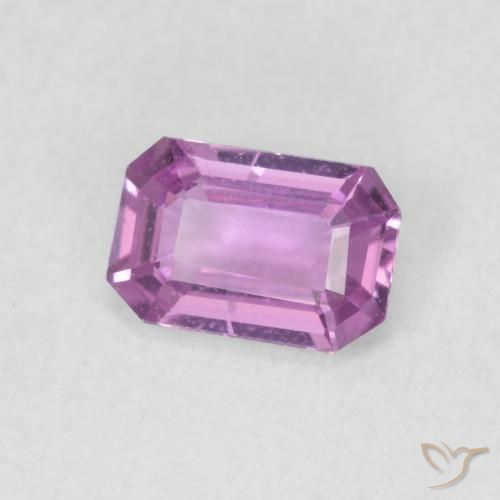 Safira Roxo Rosa Natural 0.66ct, Corte Octógono / Esmeralda, VVS