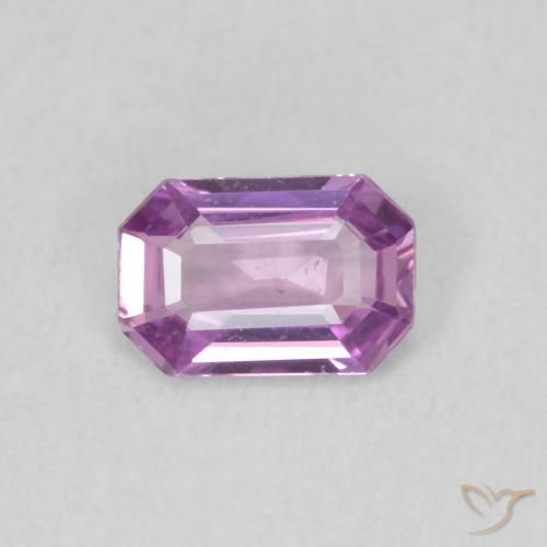 0.53ct Natural Roxo rosado médio Safira, Corte Esmeralda, VS