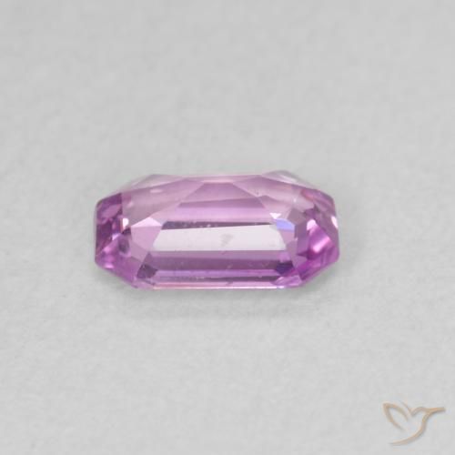 Safira Roxo rosado médio Natural 0.53ct, Corte Octógono / Esmeralda, VS