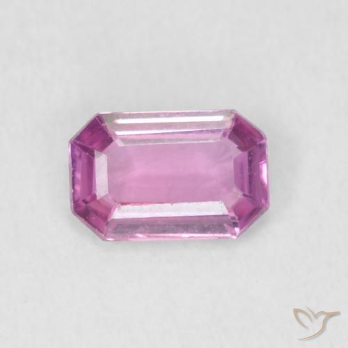 0.57ct Natural Roxo Rosa Safira, Corte Esmeralda, VVS