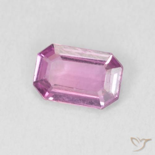 Safira Roxo Rosa Natural 0.57ct, Corte Octógono / Esmeralda, VVS