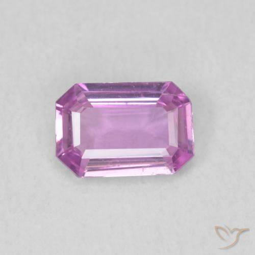 0.52ct Natural Roxo Uva Muito Claro Safira, Corte Esmeralda, VVS