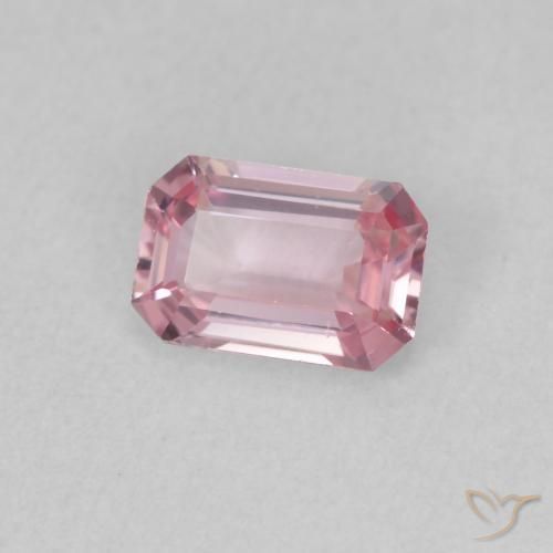 Safira Tom Rosa Chiclete Natural 0.66ct, Corte Octógono / Esmeralda, VVS