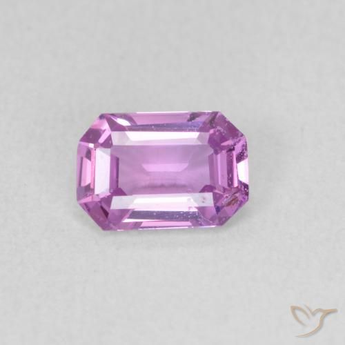 0.60ct Natural roxo médio Safira, Corte Esmeralda, VVS-VS