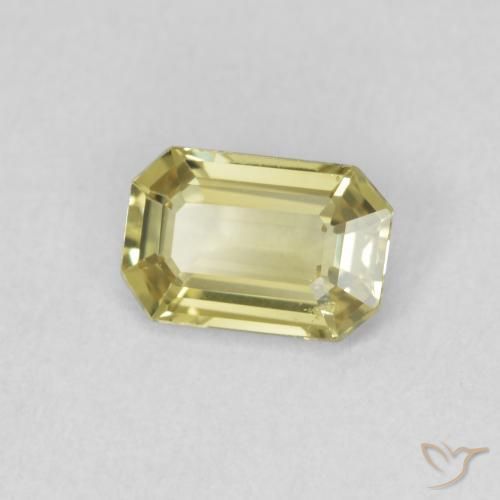 Safira Amarelo claro Natural 0.70ct, Corte Octógono / Esmeralda, VVS