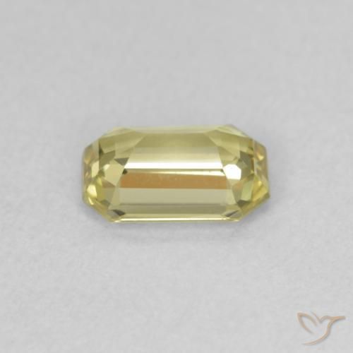 Safira Amarelo claro Natural 0.70ct, Corte Octógono / Esmeralda, VVS