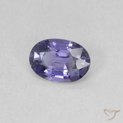Safira Roxo azulado escuro Natural 0.56ct, oval, VS