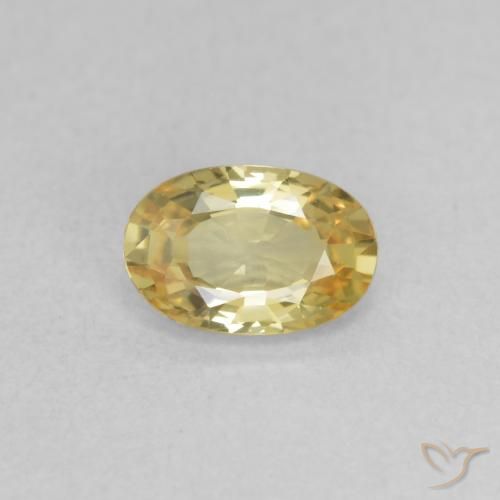 0.54ct Natural amarelo médio Safira, oval, VVS