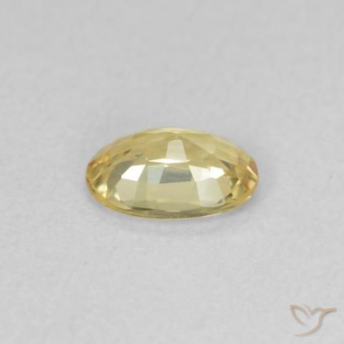Safira amarelo médio Natural 0.54ct, oval, VVS