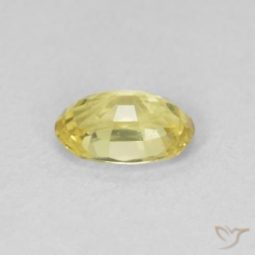 Safira amarelo médio Natural 0.55ct, oval, VVS-VS