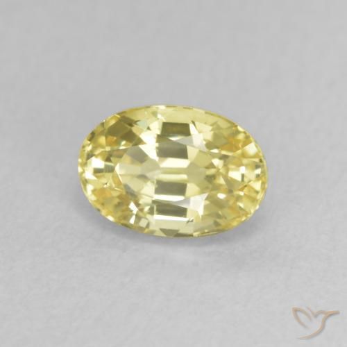 Safira Luz amarela Natural 0.81ct, oval, VVS