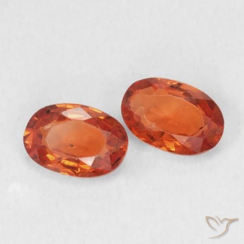 Pedras preciosas de Safira âmbar laranja natural de 1.18 ct, oval, VS-SI