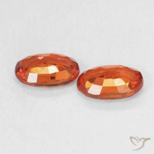 Pedras preciosas de Safira âmbar laranja natural de 1.18 ct, oval, VS-SI