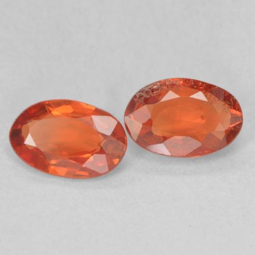 Pedras preciosas de Safira âmbar laranja natural de 1.04 ct, oval, VS-SI