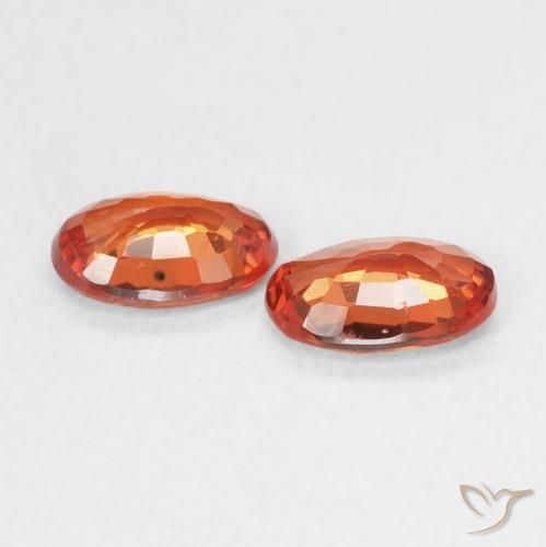 Pedras preciosas de Safira laranja avermelhado natural de 1.11 ct, oval, VS