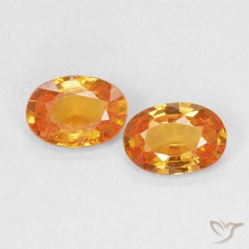 0.98ctw Natural Laranja Médio Safira, oval, VS