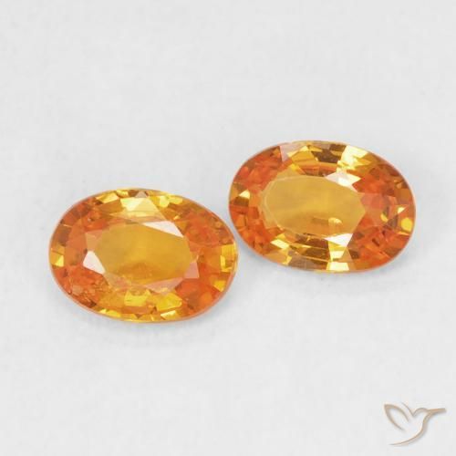 Pedras preciosas de Safira Laranja Médio natural de 0.98 ct, oval, VS