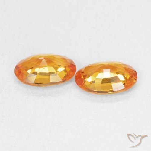 Pedras preciosas de Safira Laranja Médio natural de 0.98 ct, oval, VS