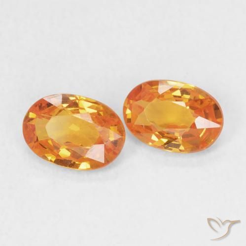 Pedras preciosas de Safira Laranja brilhante natural de 1.17 ct, oval, VS