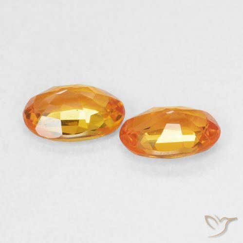 Pedras preciosas de Safira Laranja brilhante natural de 1.17 ct, oval, VS