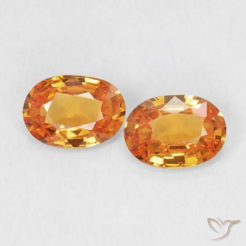 1.01ctw Natural Laranja brilhante Safira, oval, VS