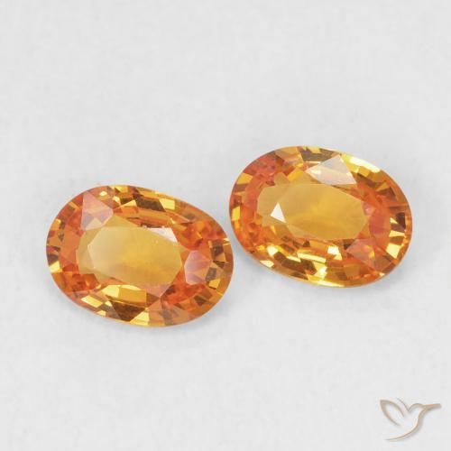 Pedras preciosas de Safira Laranja brilhante natural de 1.01 ct, oval, VS