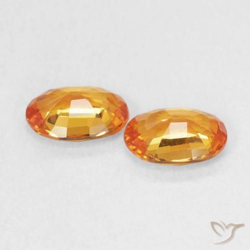 Pedras preciosas de Safira Laranja brilhante natural de 1.01 ct, oval, VS