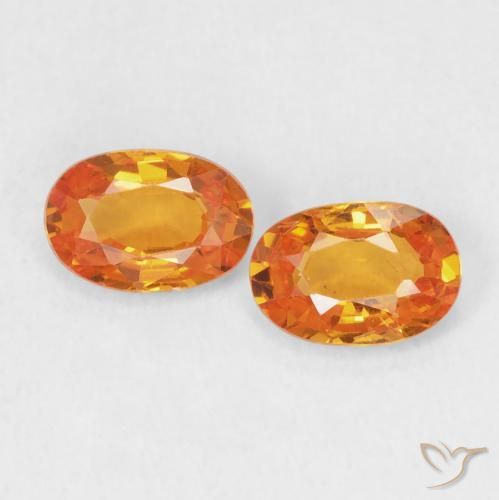 1.15ctw Natural Laranja brilhante Safira, oval, VS