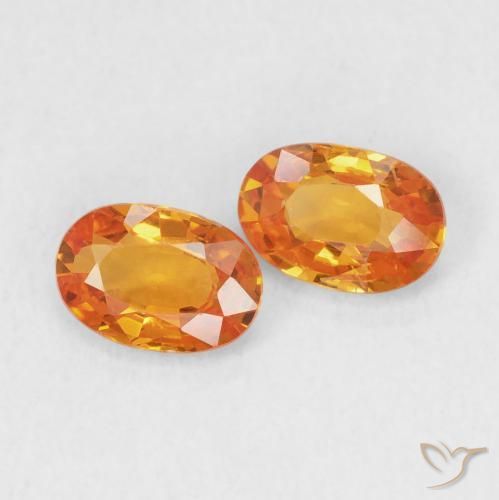 Pedras preciosas de Safira Laranja brilhante natural de 1.15 ct, oval, VS