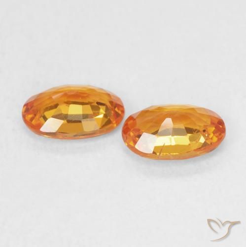 Pedras preciosas de Safira Laranja brilhante natural de 1.15 ct, oval, VS