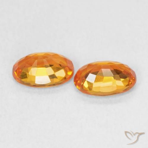 Pedras preciosas de Safira Laranja brilhante natural de 1.29 ct, oval, VVS-VS
