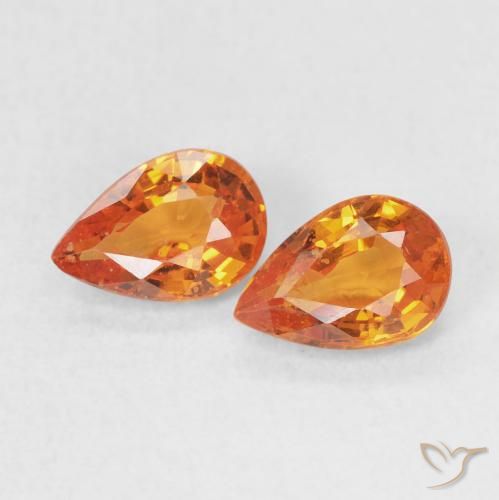 1.07ctw Natural Laranja brilhante Safira, Formato de pêra, VS