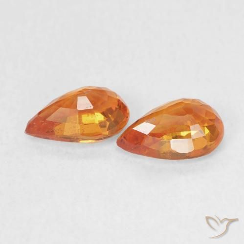 Pedras preciosas de Safira Laranja brilhante natural de 1.07 ct, Formato de pêra, VS