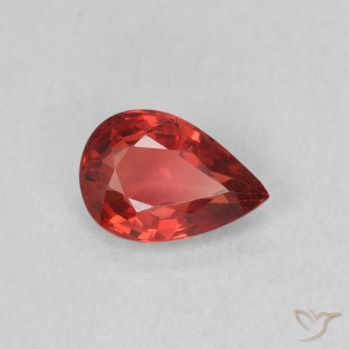 Safira Vermelho escuro Natural 0.50ct, Formato de pêra, VVS