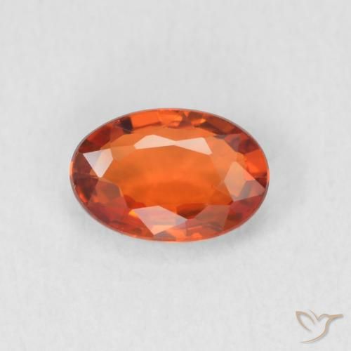 0.64ct Natural laranja avermelhado Safira, oval, VVS