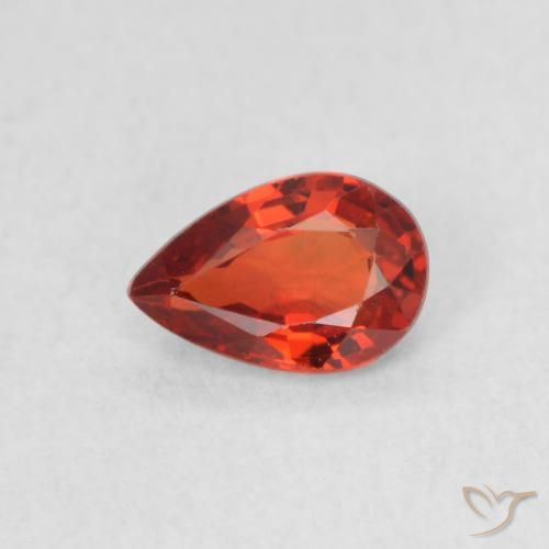 0.47ct Natural Fogo vermelho Safira, Formato de pêra, VVS