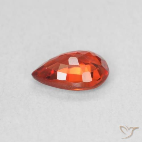 Safira Fogo vermelho Natural 0.47ct, Formato de pêra, VVS