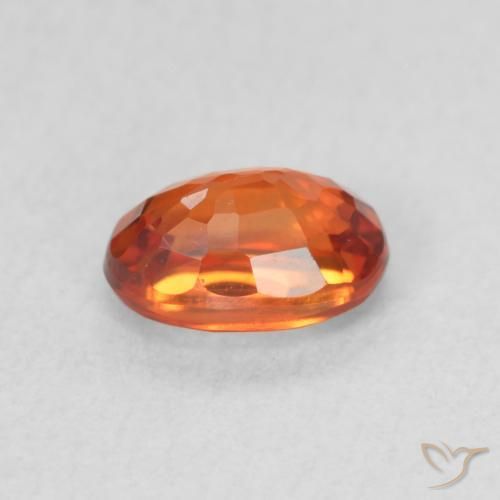 Safira laranja avermelhado Natural 0.78ct, oval, VVS