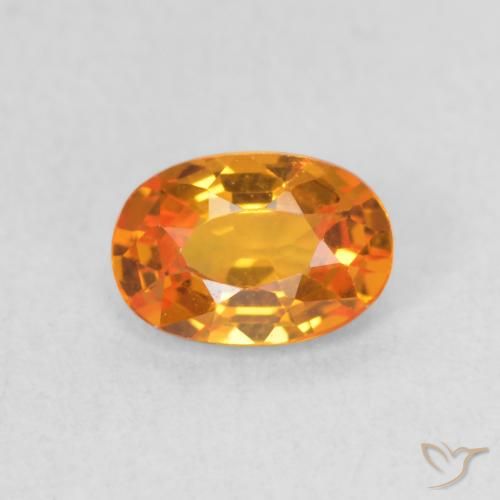 0.64ct Natural Laranja brilhante Safira, oval, VVS