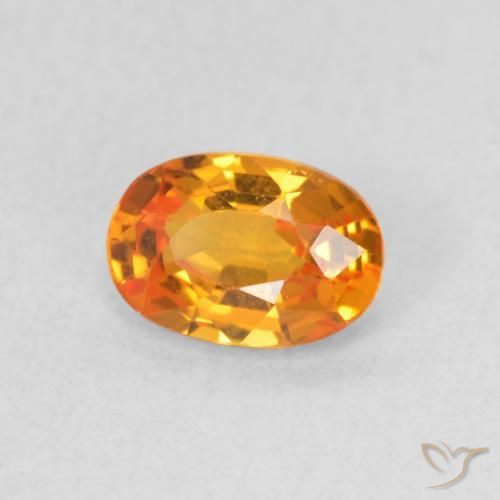 Safira Laranja brilhante Natural 0.64ct, oval, VVS
