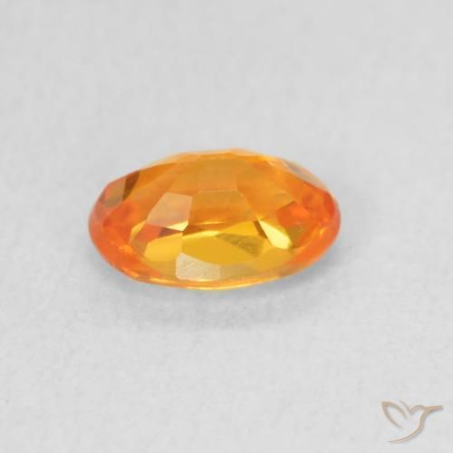 Safira Laranja brilhante Natural 0.64ct, oval, VVS